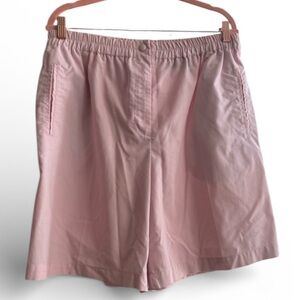 Karen Scott Women’s Pink Elastic Waist Shorts Size 14 with Side Slit Pockets GUC